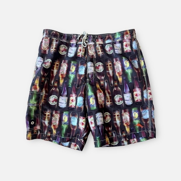 Tommy Bahama Baja 99 Bottles Swim Trunks Board Shorts Graphic Mens Large - Picture 1 of 11